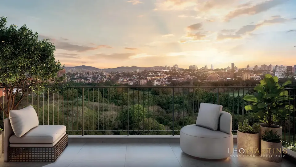 Sacada do apartamento de 125 m² com vista para o Country Club — imagem ilustrativa