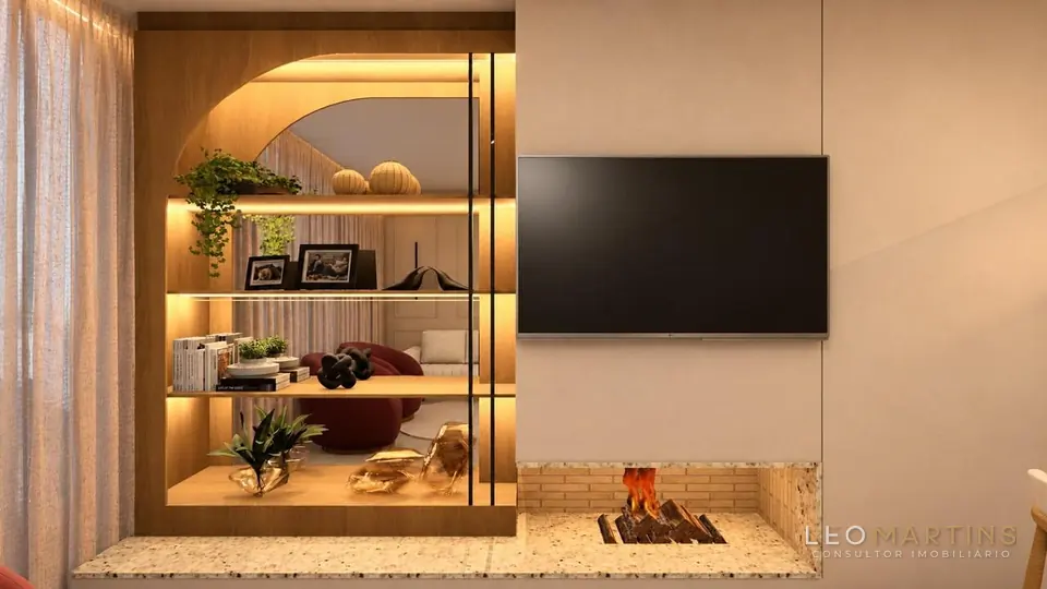 Estar com painel de TV — imagem ilustrativa