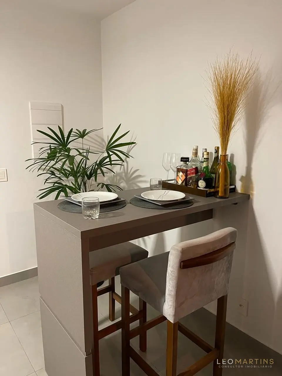 Bancada gourmet com banquetas