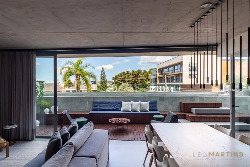 Sala de estar integrada ao terraço